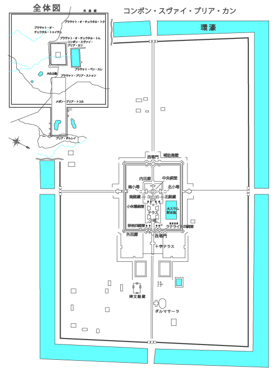 大プリア・カン遺跡群（プリア・カン・コンポン・スヴァイ）地図