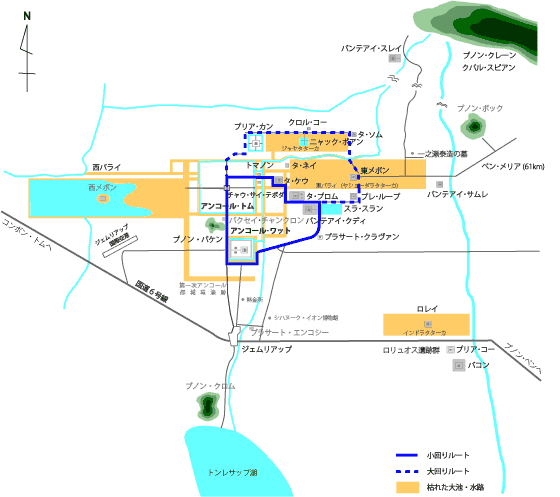 クメール遺跡地図